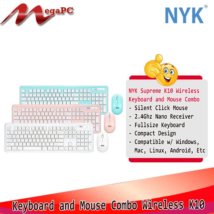 Keyboard and Mouse NYK Supreme K10 Combo 2.4Ghz