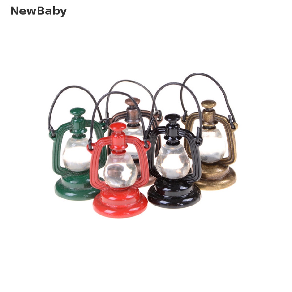 Newbaby Miniatur Lampu Minyak Retro Dekorasi Ruang Tamu Rumah Boneka 1: 6 / 1: 12