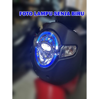  LAMPU  DEPAN ASSY SCOOPY FI 2021 LED SENJA WARNA  BIRU  