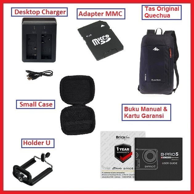 (38 in 1) Paket Ultimate Brica Bpro 5 Mark 3s IIIs Action Camera Original Baru Garansi-3