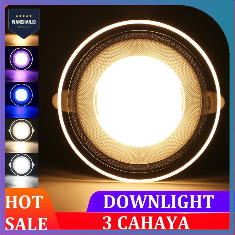 [WS] LAMPU DOWNLIGHT LED 3 WARNA TANAM  3W 5W 7W/ 3 CAHAYA