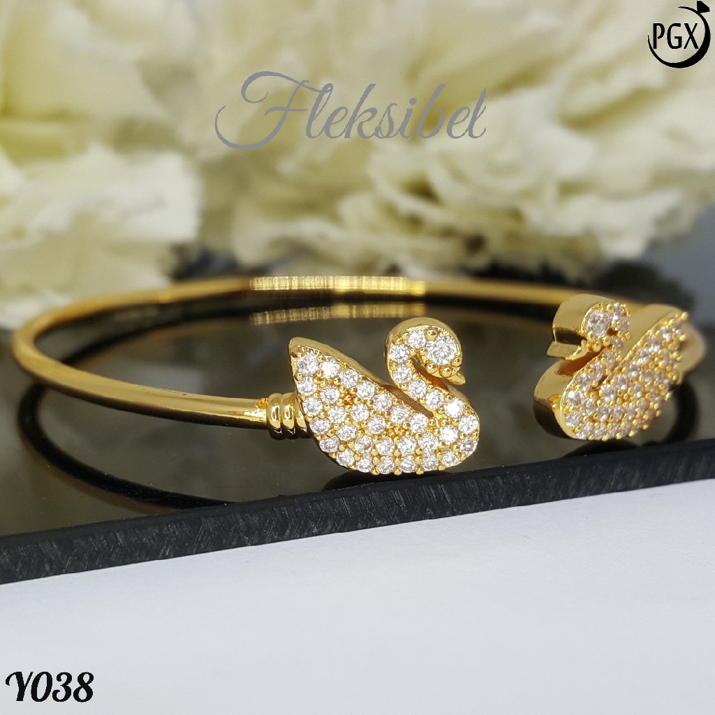 PGX Gelang Xuping Wanita Bangkok Bangle Aksesoris Perhiasan Lapis Emas - Y038