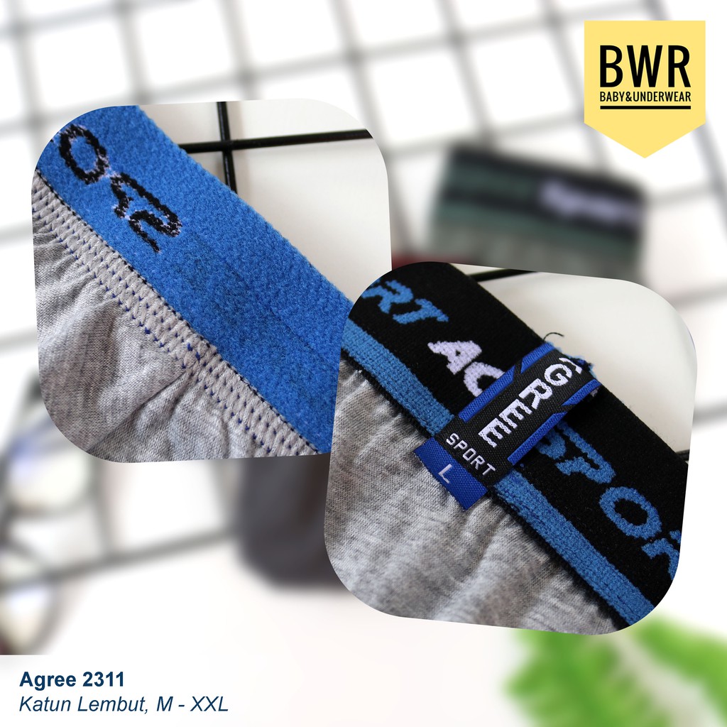 [ 3pc ] AGREE | CD AGREE 2311 | Celana Dalam Sempak Pria Dewasa 2311 Karet Boxer Lembut