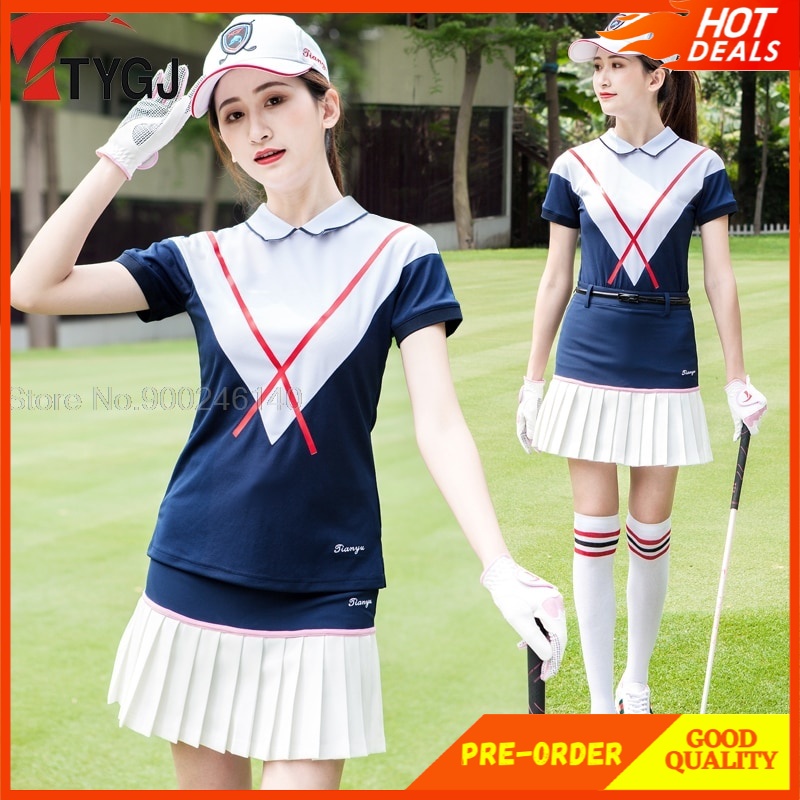 PREORDER 2020 Golf Kemeja Wanita Lengan Pendek T Shirt Outdoor Olahraga Top Golf Pakaian Korea Baju 