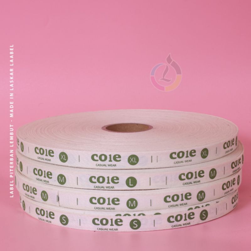 label piterban import + cetak, label hijab, label baju, label katun 1.3cm