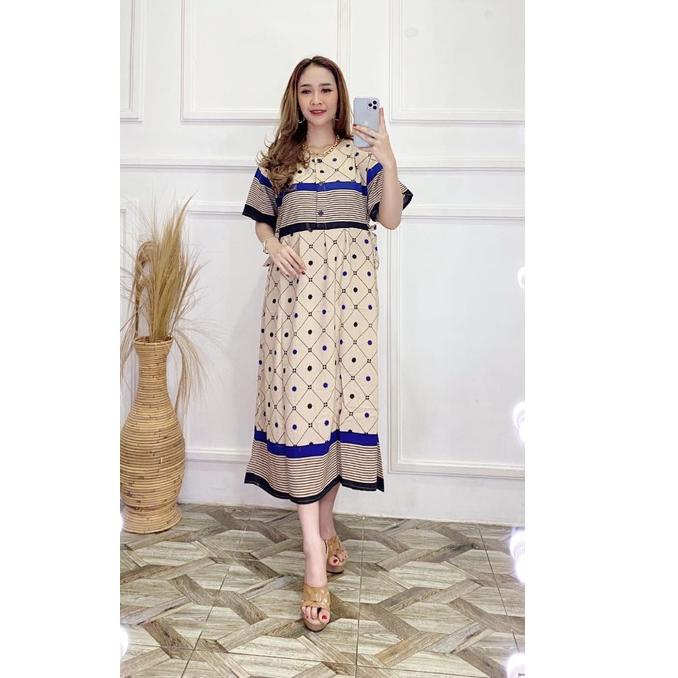 Model Baru.. Midi Dress chibi brand Rayon Busui Friendly Daster wanita terbaru 2022 viral kekinian H