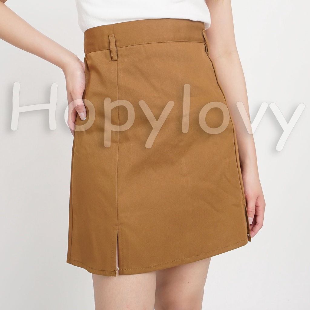 HOPYLOVY Rok Mini Wanita Casual Mini Skirt Katun Drill Lupita