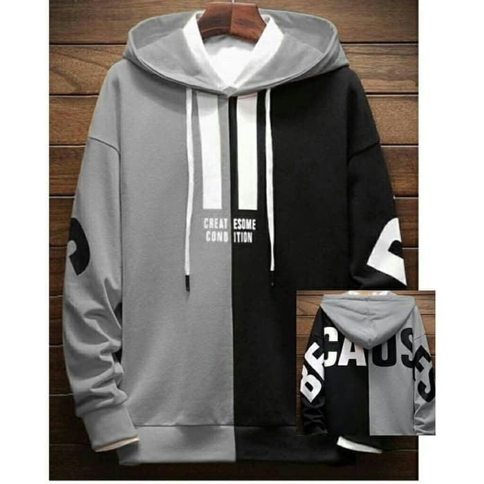 HJB. [SWEATER HOODIE SEBASTIAN GREY RO]Sweater pria babytery grey