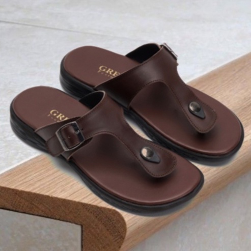 MUNSO BROWN (KULIT ASLI) |ManNeedMe x GREATA| Sandal Pria Casual Sendal Jepit ORIGINAL