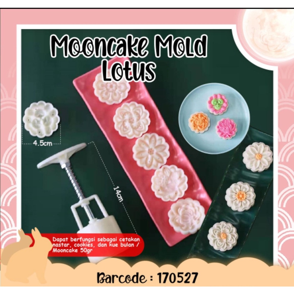

cetakan mold moon cake lotus 50 gram isi 6 model