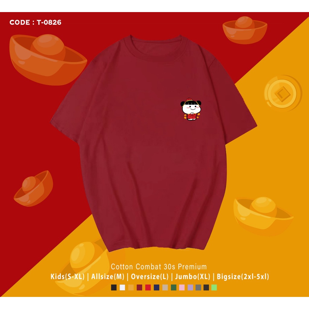 FREE CUSTOM NAMA - KAOS PENTOL GONG XI FA CAI COUPLE SIDE / KAOS PRIA IMLEK / KAOS OVER SIZE / KAOS UK M - XL / KAOS LENGAN PENDEK / KAOS SANTAI