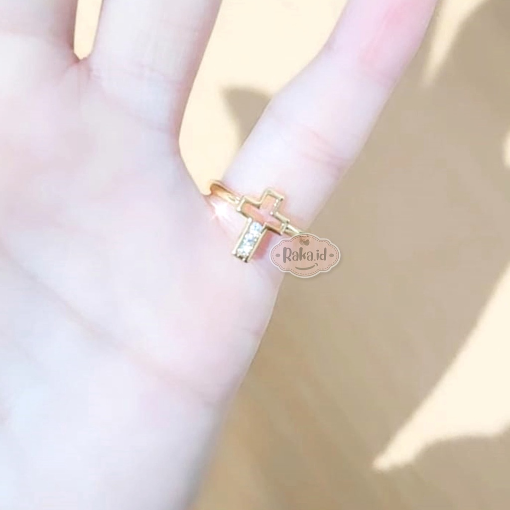 Cincin Anak Motif Salib Cross Mas Gold Perhiasan Anak 915