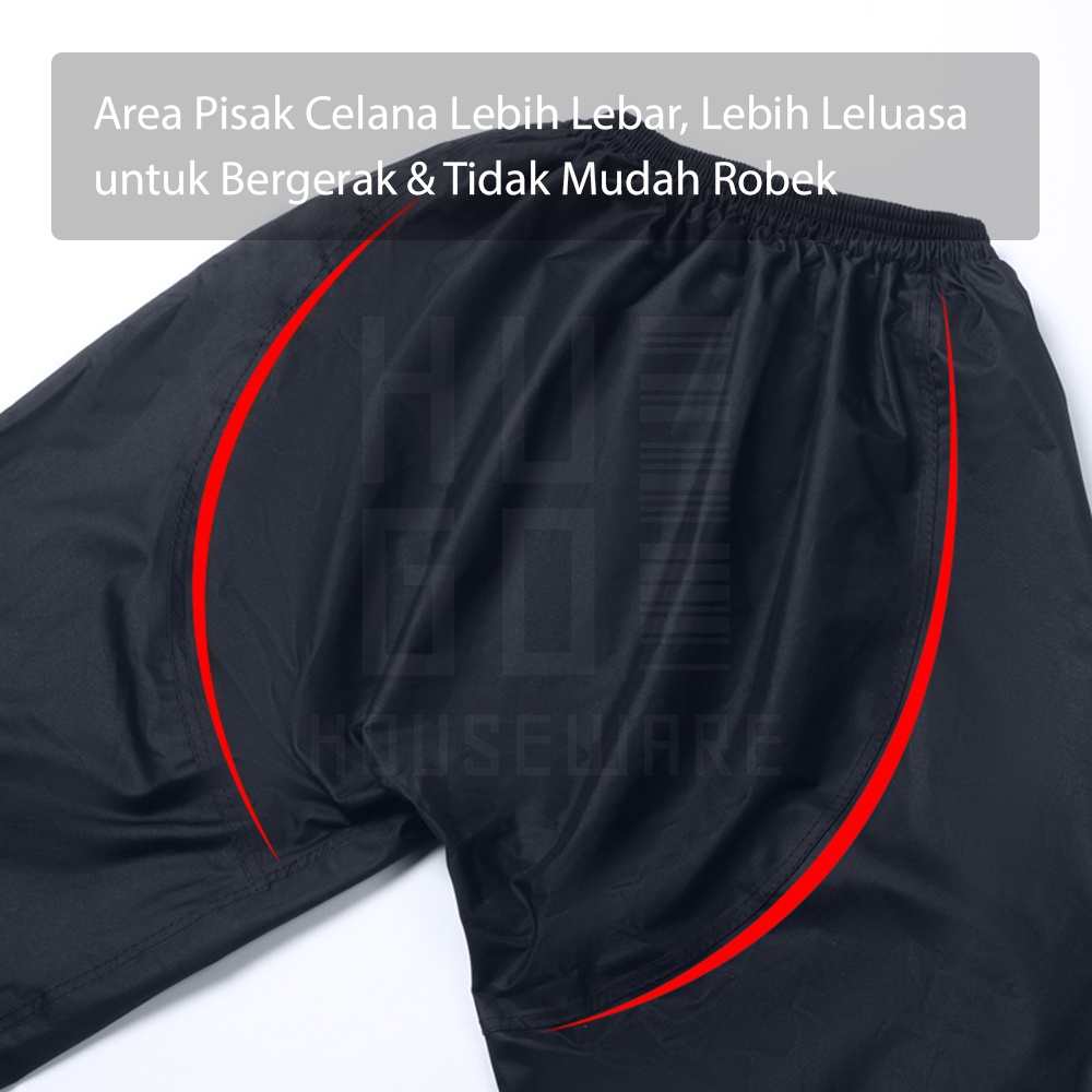 HUGO Jas Hujan Setelan Premium All Size Pria Wanita Tebal Anti Angin T-160 Cloth