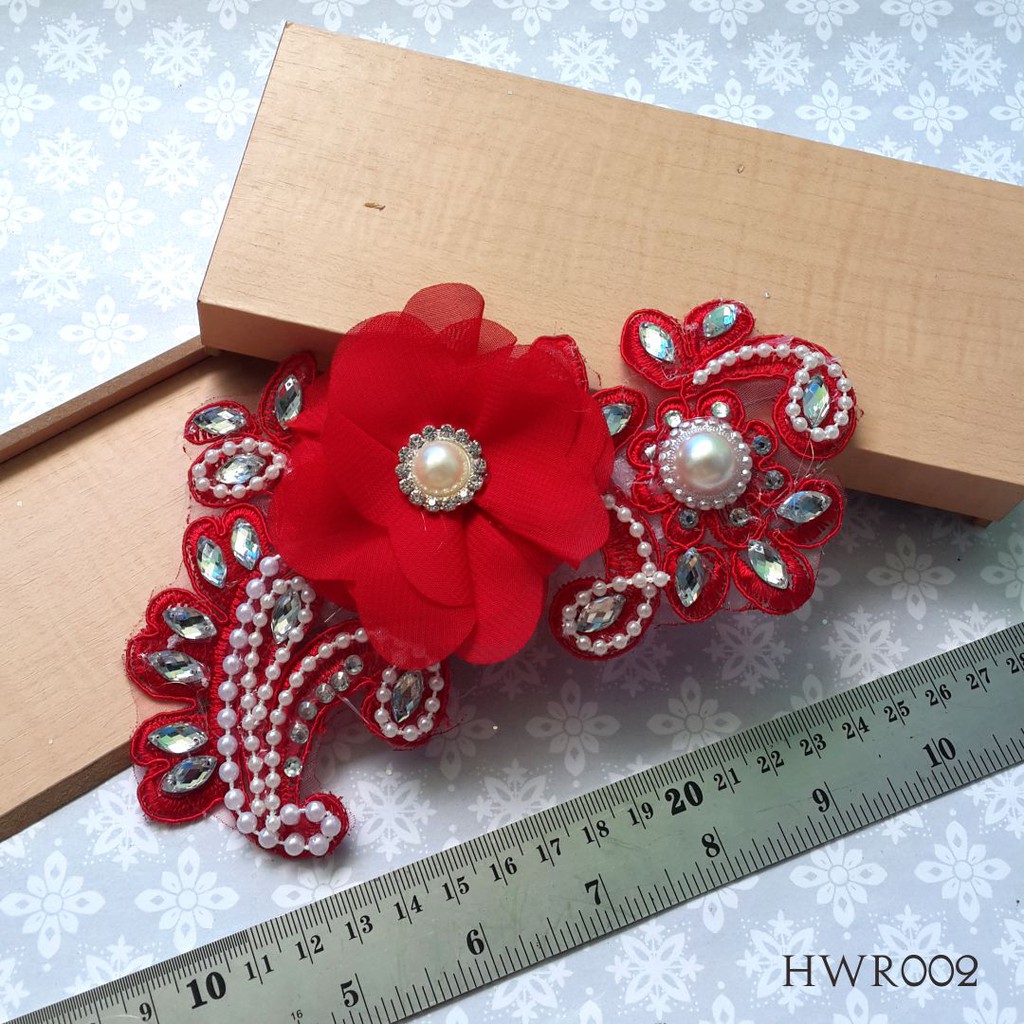 [SHOP NOW] HAIRPIECE WEDDING RED AKSESORIS PENGANTIN BRIDAL PESTA HWR002