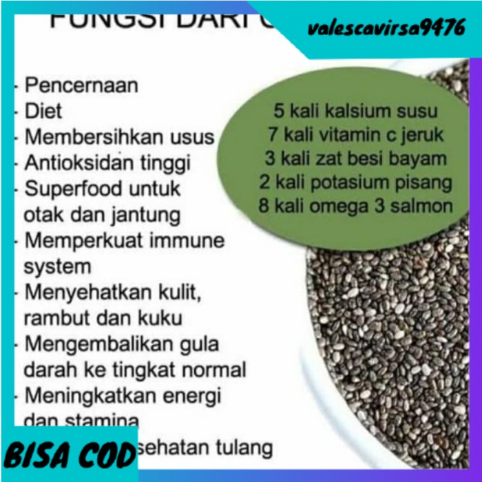 

⭐BISA COD⭐ premium natural chia seed mexico 1kg