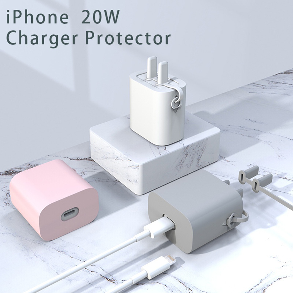 【COD Tangding】Charger Protector Soft Thin Silicone Charger Adapter Cover for Iphone Charger 20W Just Cover Without Charger