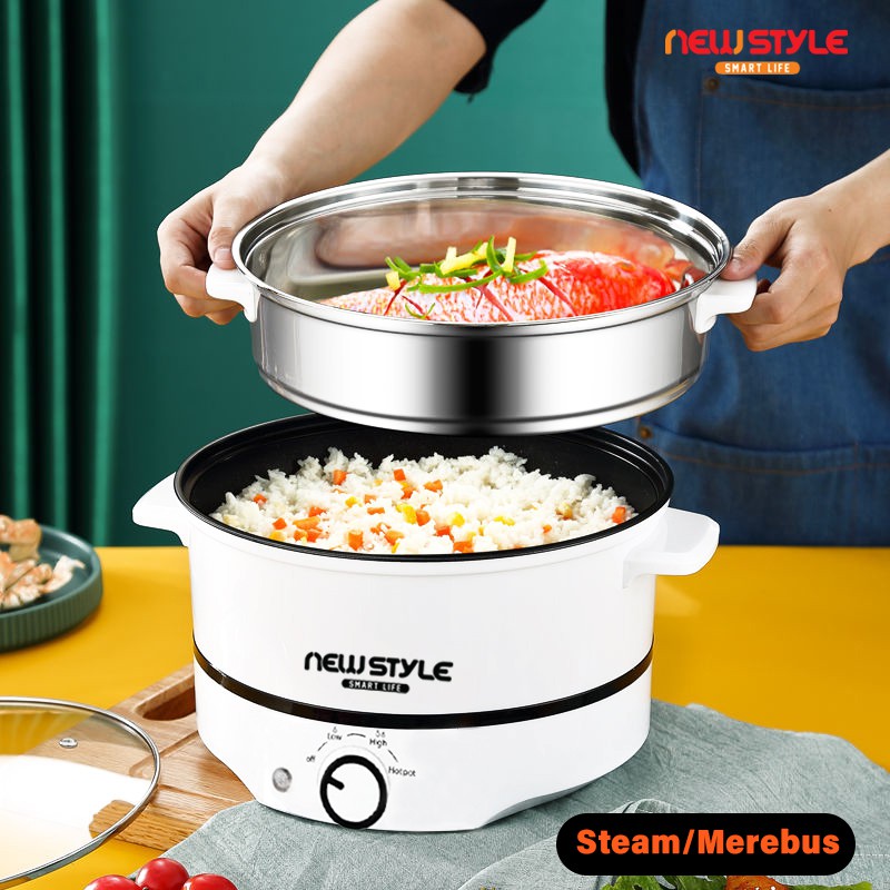 Newstyle Panci Listrik Panci Electric Multifungsi Y09 Hotpot Pan Anti-lengket Panci Elektrik