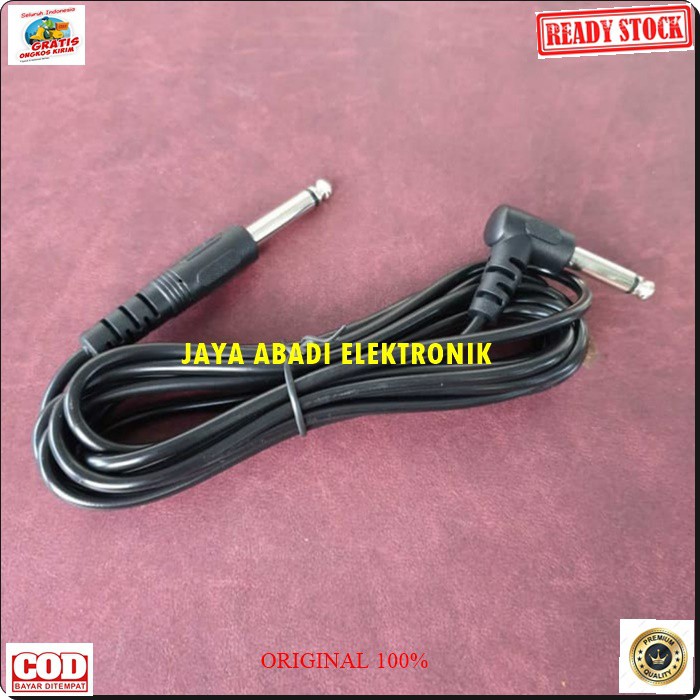 G462 Kabel mic 3 meter jack akay akai guitar Gitar Bass Keyboard mic wireles receiver jek akai jack konektor adapter converter konverter splitter universal sambungan penyambung male multi G462  6,5 mm  Low Noise Walaupun di Gain yang tinggi. - M