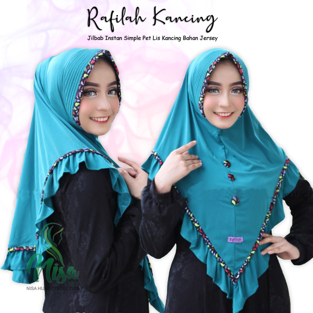 Rafilah Jilbab Jersey Kancing List Hijab Instan