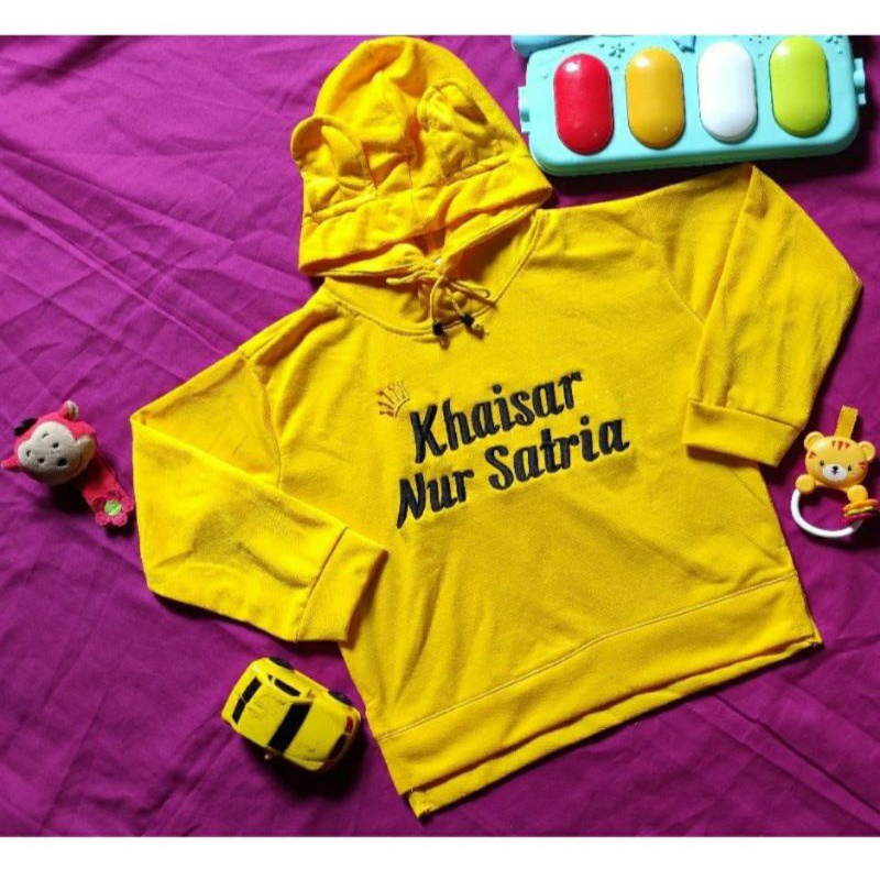 Sweater anak (Hoodie) bordir nama suka suka