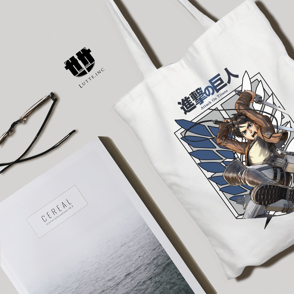 Attack On Titan Tote Bag Anime ToteBag Kanvas Premium Tas Totebag Aot