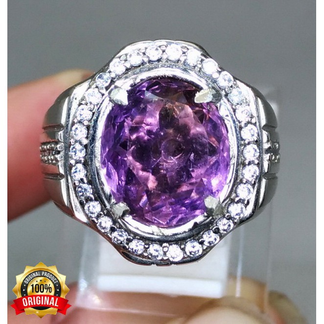 CINCIN BATU AKIK KECUBUNG UNGU ASLI BERKUALITAS