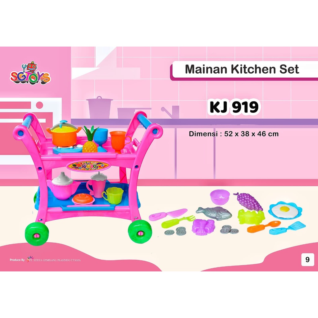 Troli Mainan Anak Keranjang Susun Mainan Masak Masakan KJ 919 SG Toys Mainan Anak Perempuan