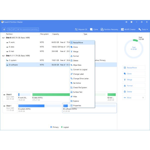 software EaseUS Partition Master
