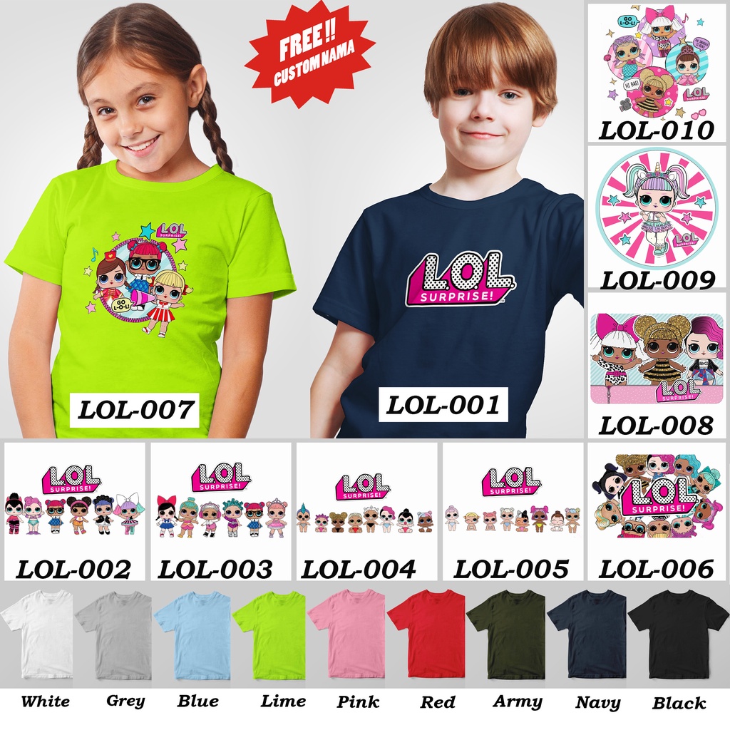 [FREE NAMA !!] Kaos Anak &amp; Family LOL Surprise 100% COTTON PREMIUM