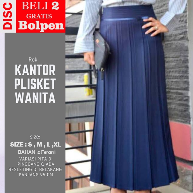 ROK KANTOR PLISKET PANJANG BAHAN FERARRI HIGH QUALITY KERJA FORMAL KANTOR