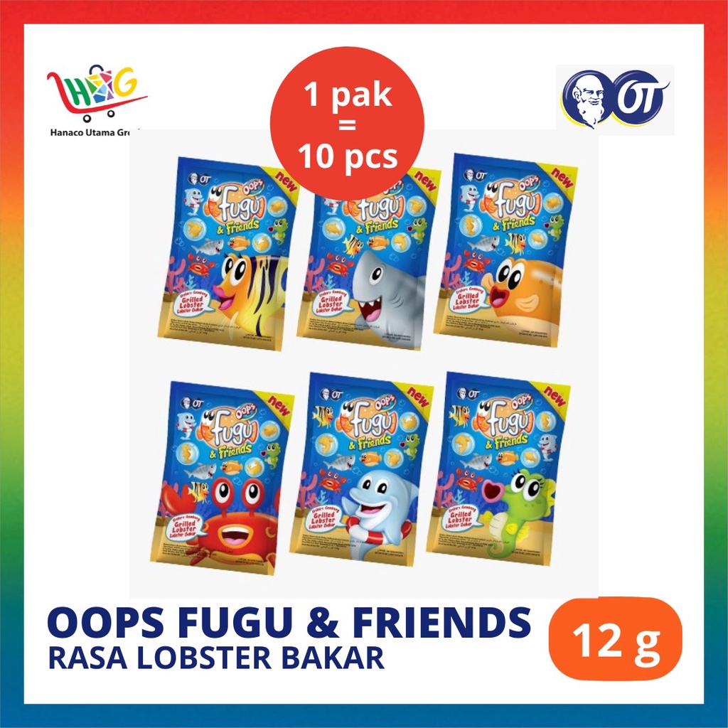 Oops Fugu And Friends Seawed Rasa Rumput Laut / Grilled Lobster -14g [ 1 PAK = 10 PCS ]