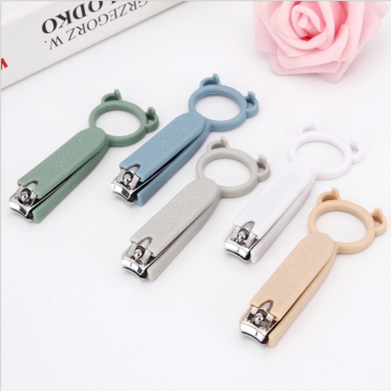 Prettygood✨Gunting Kuku Pemotong Kuku Beruang kecil Stainless Nail Clipper Kecil Tajam -PD