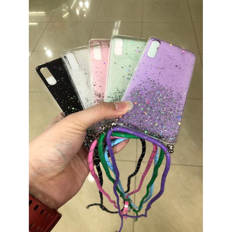 REDMI NOTE 4/4X/REDMI NOTE 5/REDMI NOTE 7/MI 8 LITE CASE TALI GANTUNGAN NAGITA GLITER LANYARD MAMA