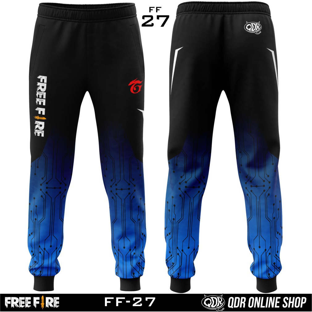  Celana  E sport QDR Gaming Free Fire Celana  Full  PRint  