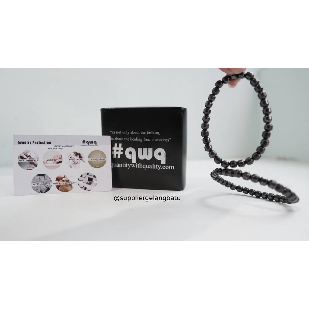 gelang brustin hematite badar besi 8mm bulat cincin BIOMAGNET healing