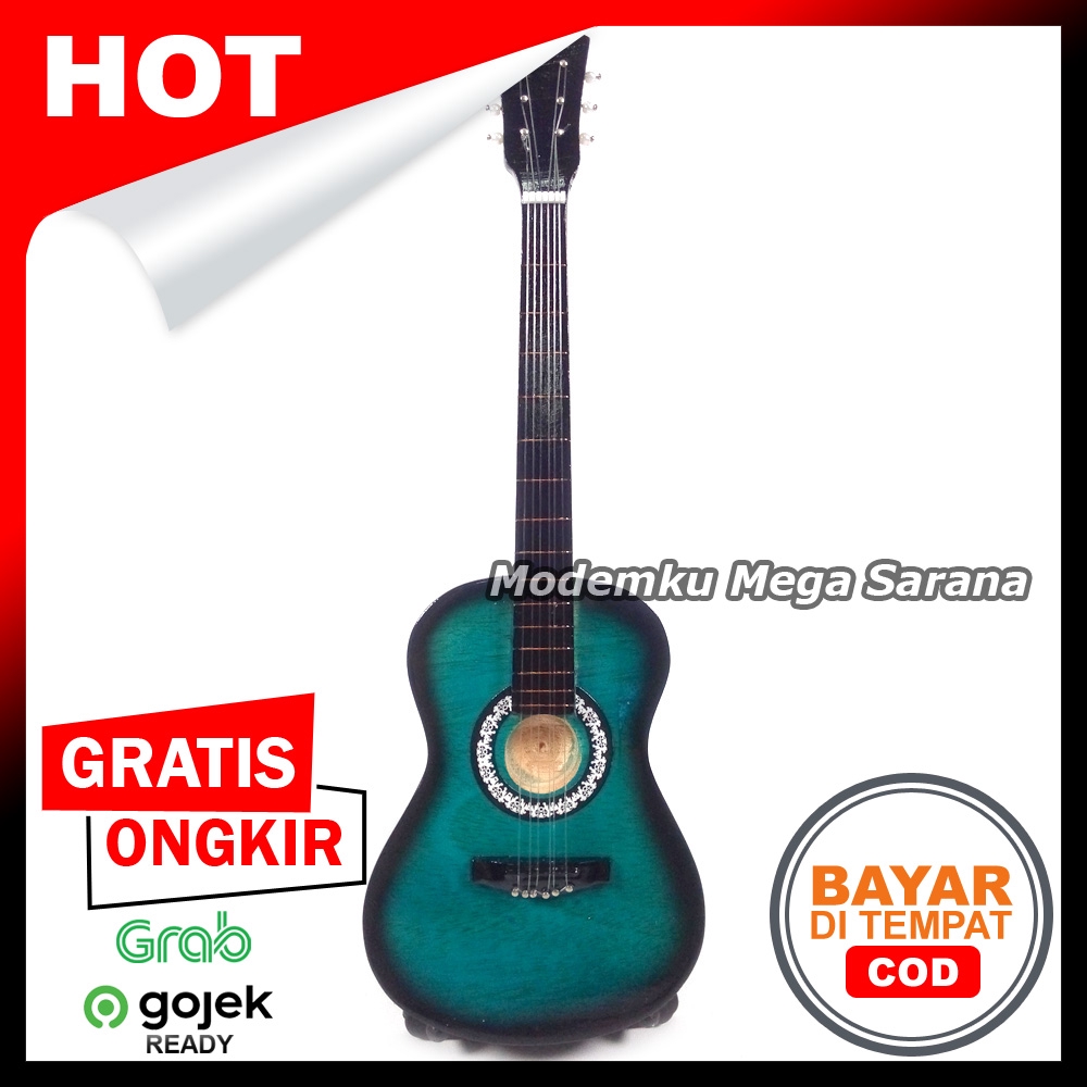 Miniatur Gitar Kayu + Stand - GTR07