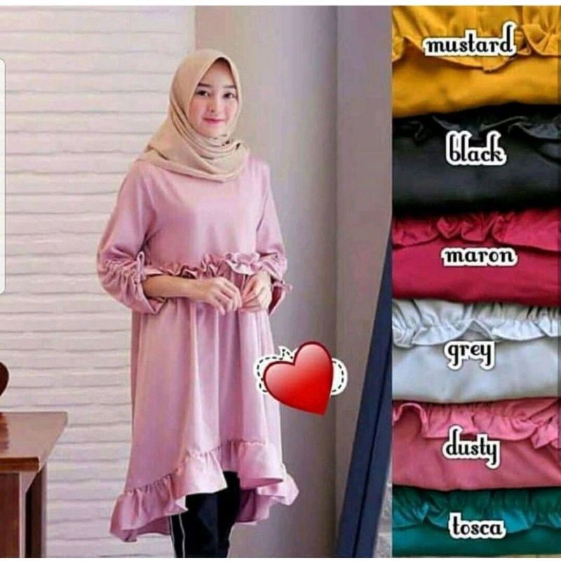 TUNIK REMPEL TUNIK WOLFIS TUNIK KRIWIL NISSA TUNIK TUNIK POLOS TUNIK BASIC TERMURAHH