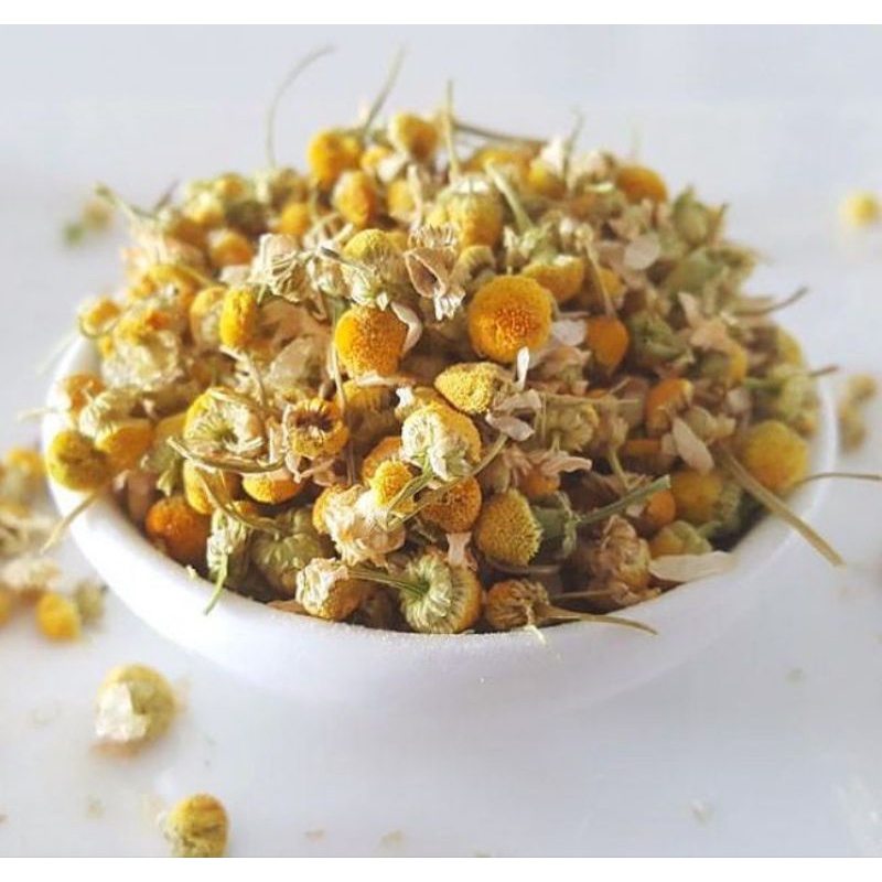 

100gr TEH BUNGA CHAMOMILE FLOWER/CHAMOMILE TEA/HERBAL BUNGA KAMOMILE MEMPERMUDAH TIDUR ANTI INSOMNIA