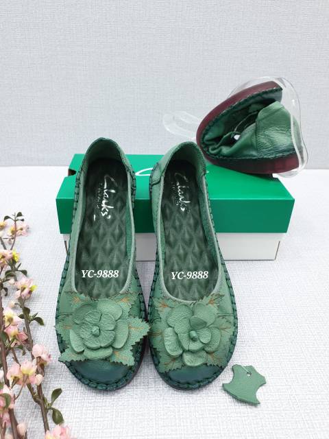 Sepatu Clarks wanita / clarks Flat /CLARKS FLOWER YC-9888 + LENGKAP BOX