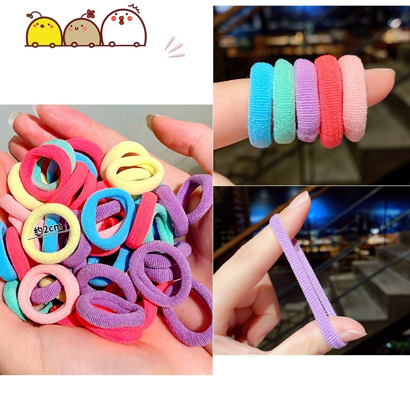 [ Ready Stock ] 50pcs/bag Little Daisy Elastic Rubber Bands /  Basic Elastic Hair Bands Tie /Daisy Children's Mini Hair Band /Hair Ponytail Rubber Bands Holder Beauty Tools