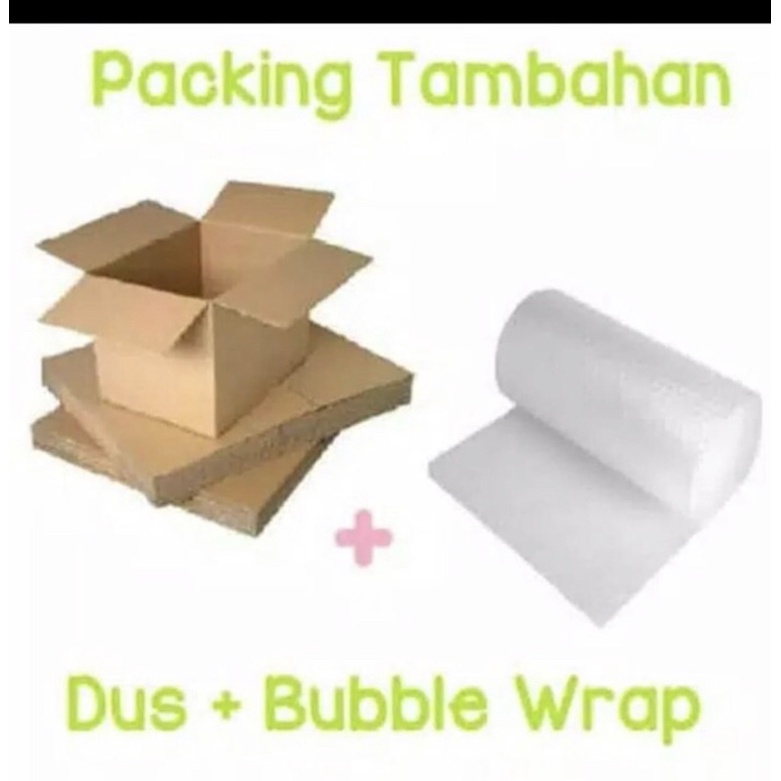 PACKINGAN TAMBAHAN DUS + BUBBLE WRAP UNTUK MENGHINDARI BARANG RUSAK/PECAH