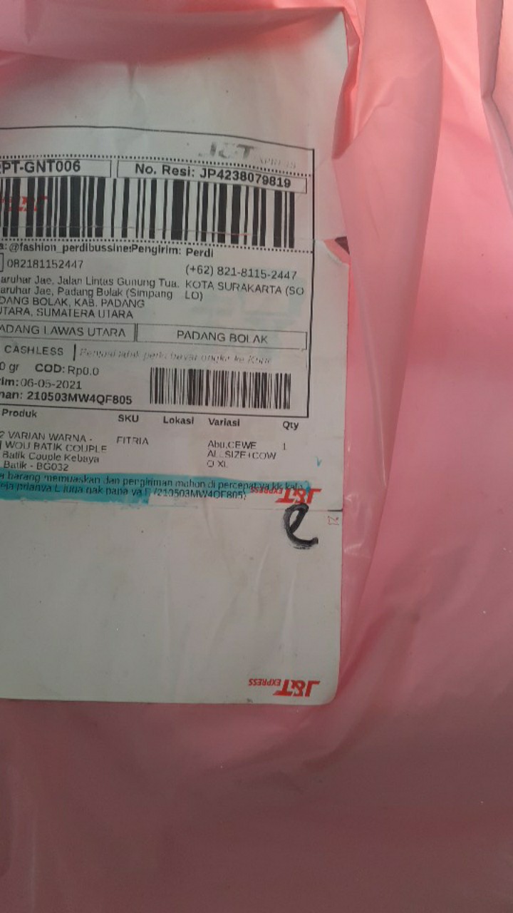 [ori - 2 Varian Warna - Busui] Wou Batik Couple Fitria Batik Couple Kebaya Modern Batik - Bg032