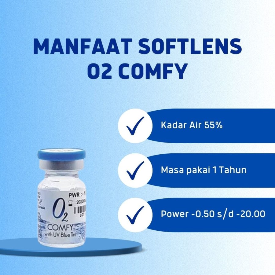 Softlens Bening Omega O2 Comfy with Blue Tint softlens tahunan nyaman