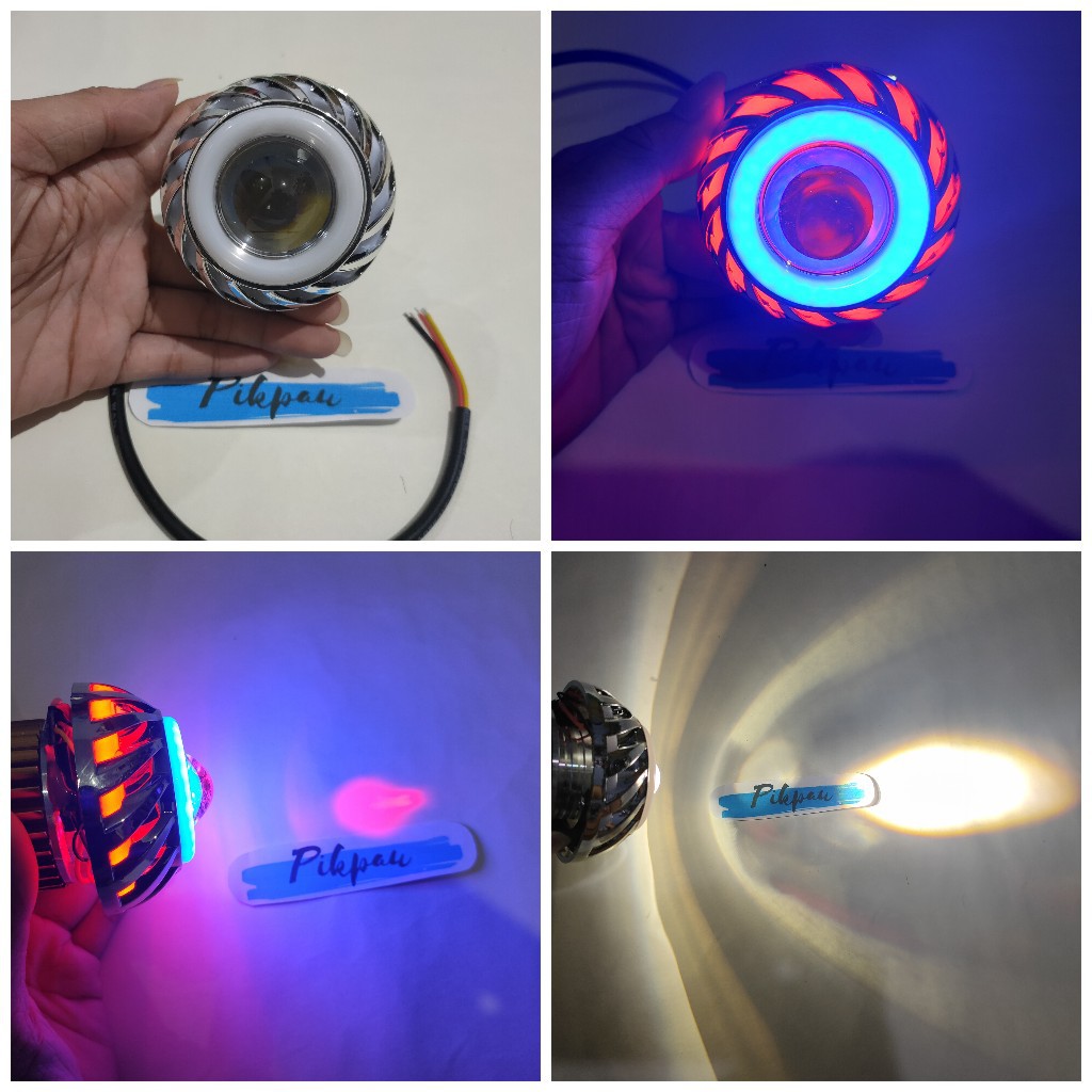 Lampu LED projie kipas mini 2.5 inc motor mobil proji spiral AE DE RBR