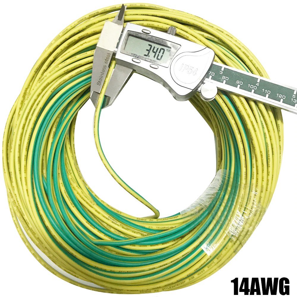 Jual 10M Silicone Wire Ground wire Soft High Temperature UL3135 16/18/20AWG  Yellow Green Two-Color Indonesia|Shopee Indonesia