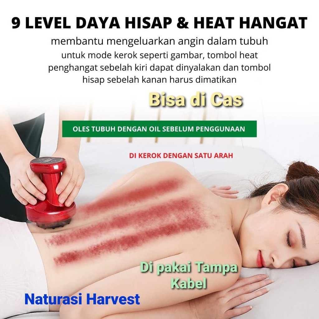 alat bekam kop cupping kerokan listrik alat penghangat tubuh alat pijat bisa di Cas