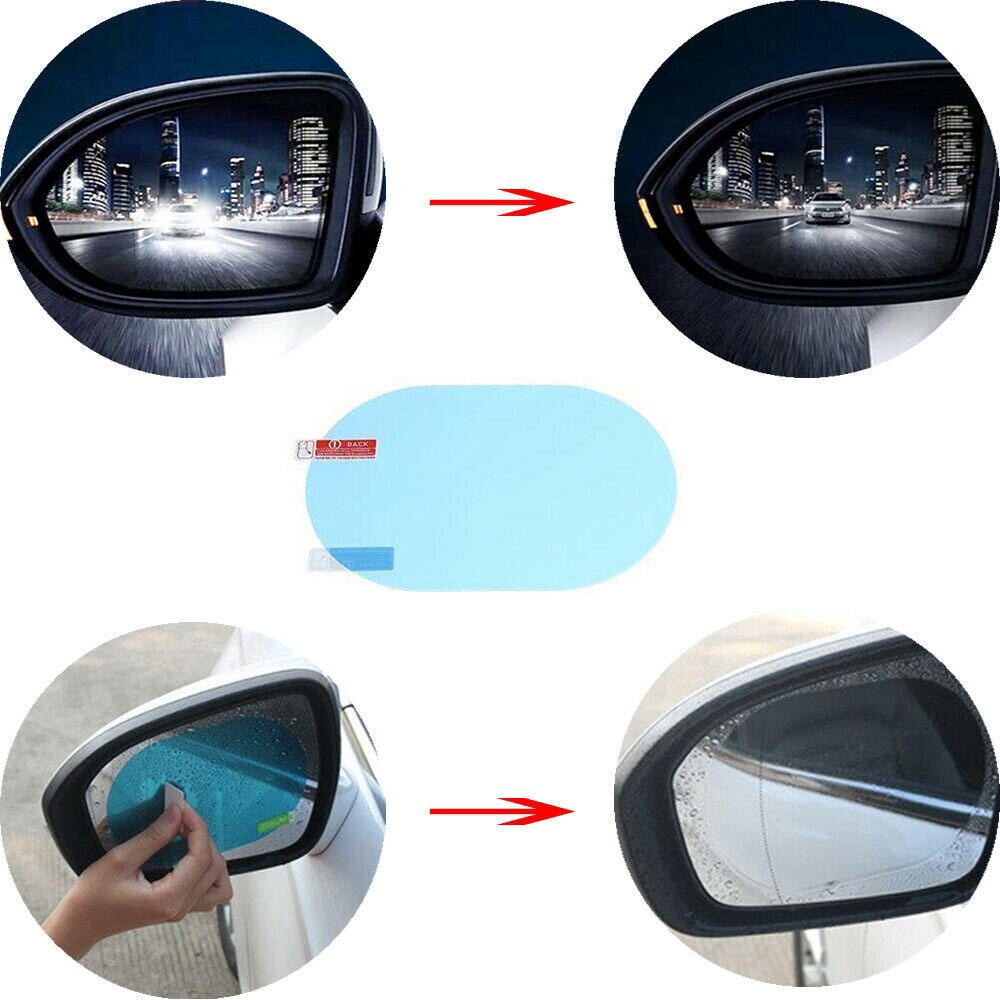 2x Car Anti Fog Anti-glare Rainproof Rearview Mirror Trim Film Cover Accessories