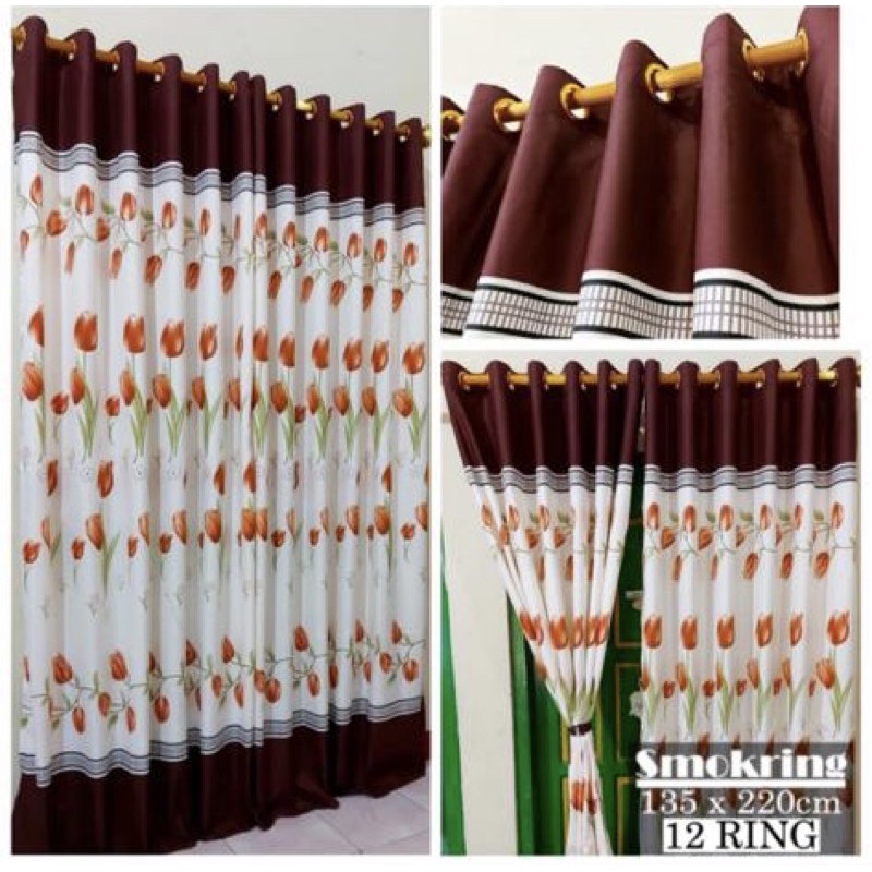 GORDEN  SMOKRING  MOTIF BUNGA TULIP BROWN COKLAT Shopee   GORDEN  SMOKRING  MOTIF BUNGA TULIP BROWN COKLAT Shopee