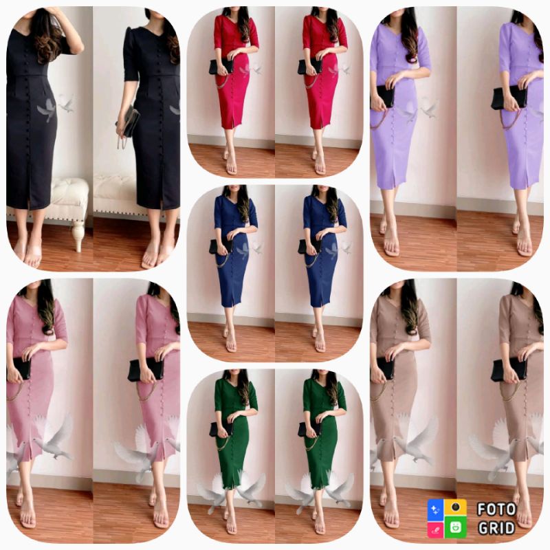 fh dres hany Dress Hany body fit bodycon fit to L Bahan Scuba import
LD 110