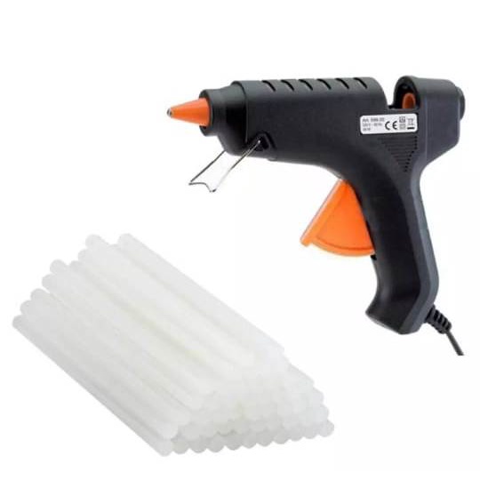 Glue Gun 20W Hot Melt Alat Lem Tembak 20 Watt Free 5 Pcs Glue Stick Lem Lilin